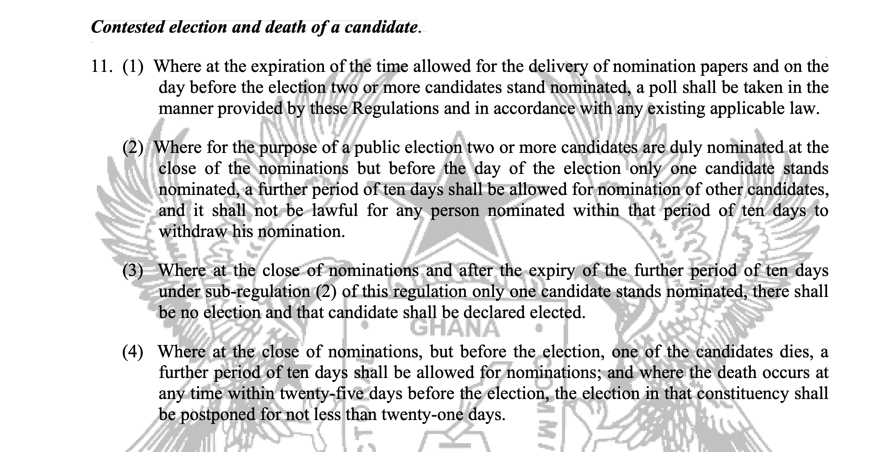 Screenshot from Public Elections Regulation (Ghana)