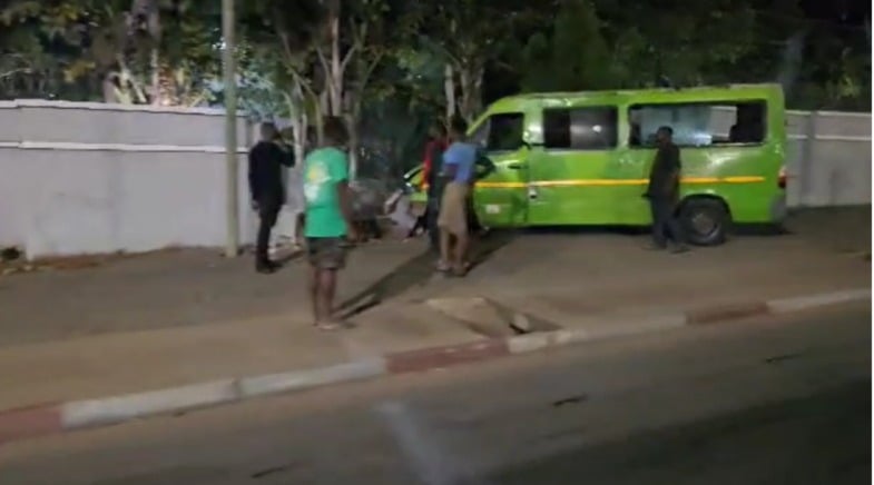 Trotro Driver drives into Akufo-Addo’s fence wall