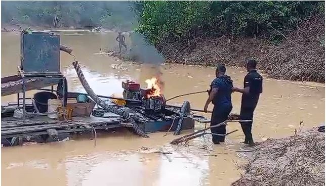 Nzema East: Blue Water Guards partner Axim police to foil Galamsey operations around Draw River Forest Reserve
