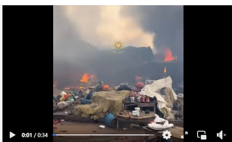 G/A: Fire destroys makeshift wooden and metal structures at Madina