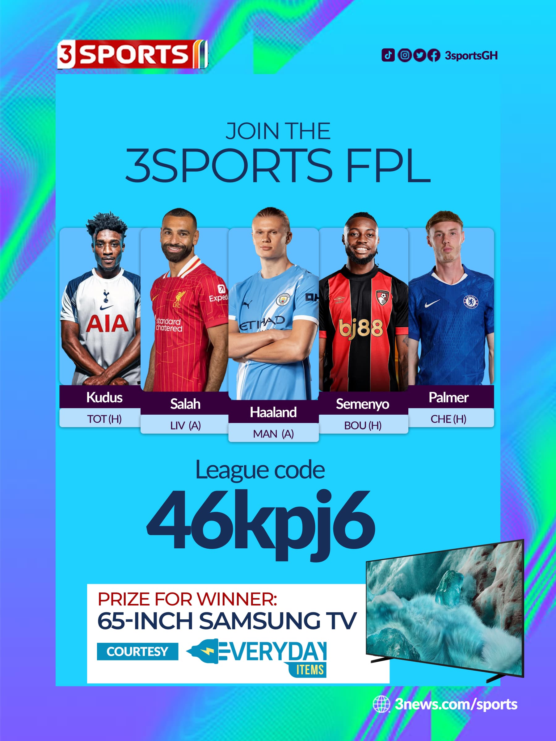 Big prizes await 3Sports FPL winners after partnership with Everyday Items