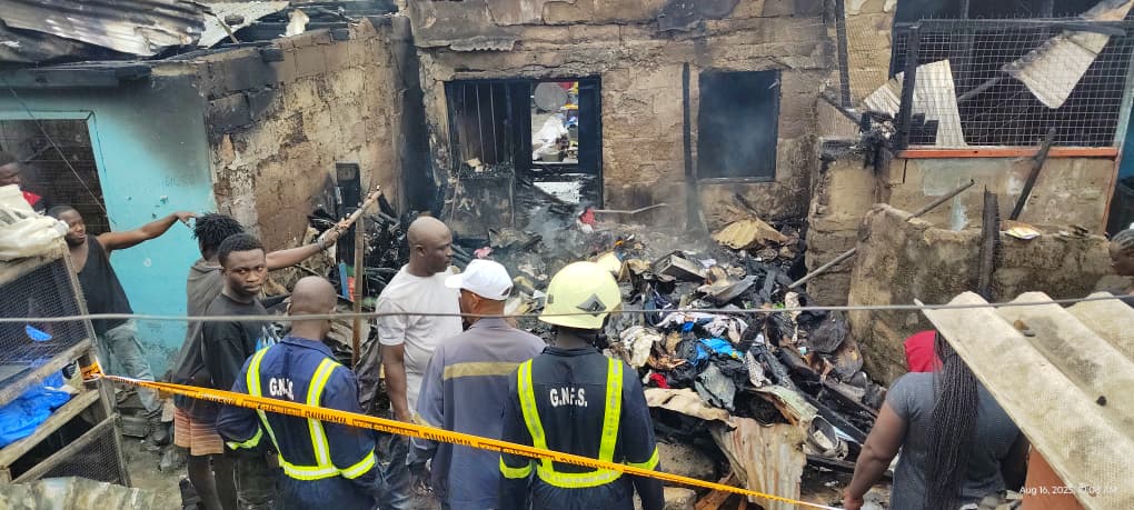Fire razes down 3 households around Cape Coast Station in Takoradi