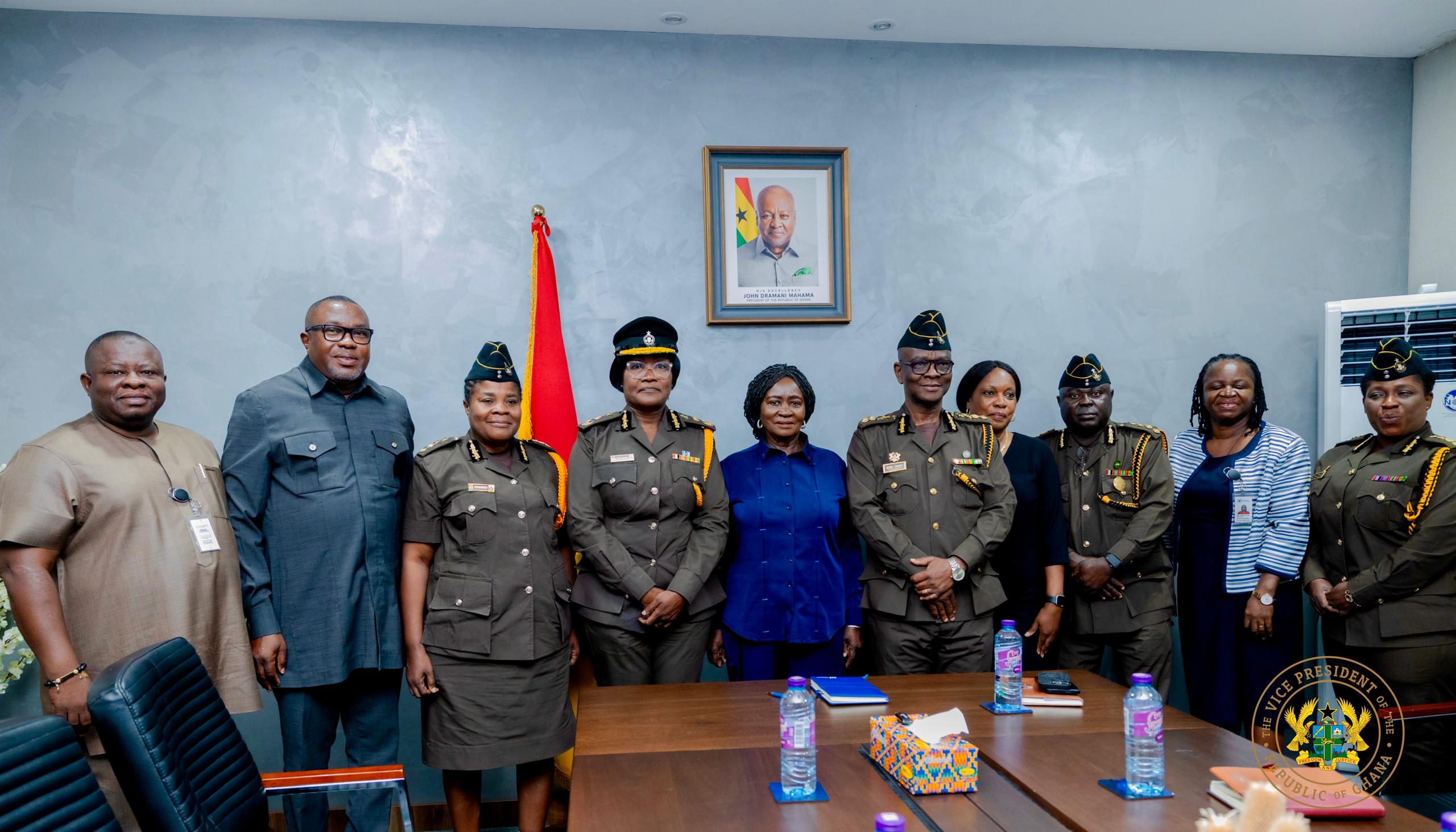 Veep Opoku-Agyemang assures Ghana Prisons Service of govt’s commitment to improve conditions
