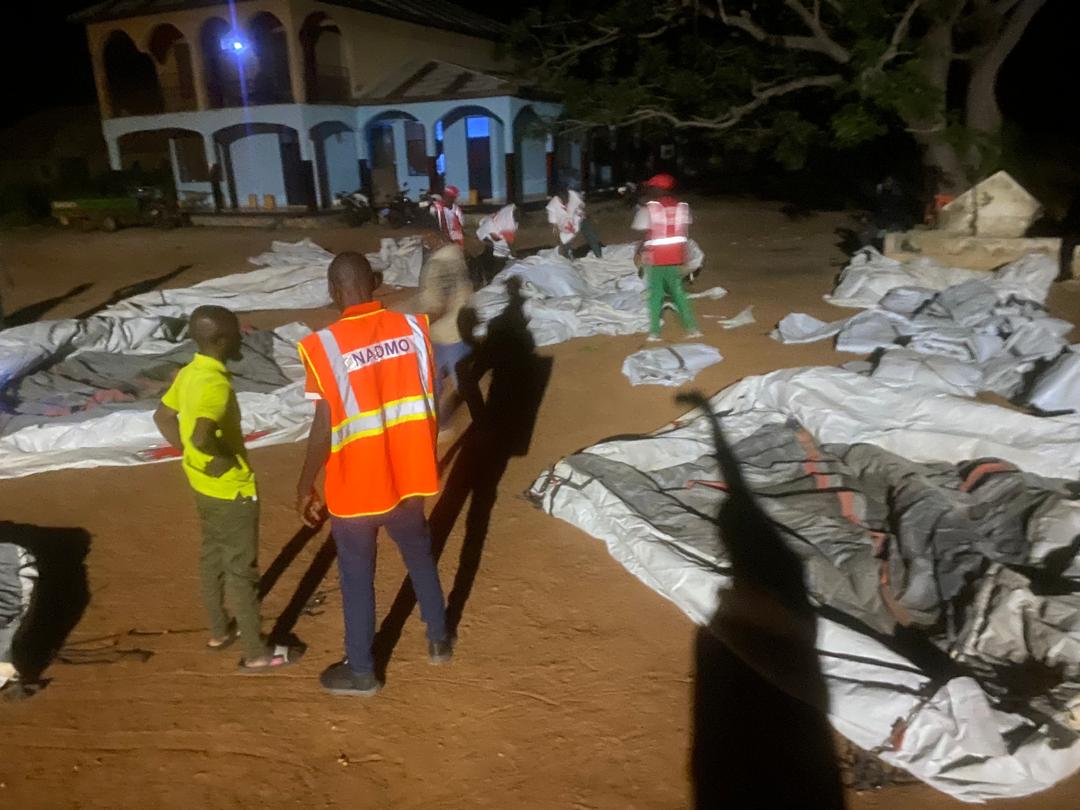 NADMO erects temporary structures for displaced victims of Gbiniyiri conflict