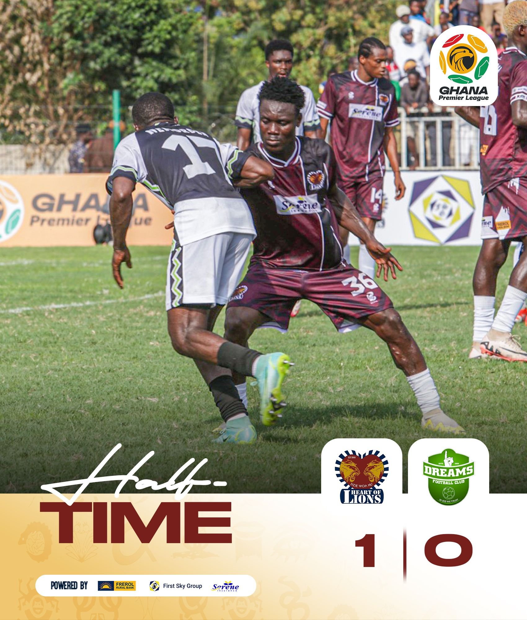 2025/26 GPL: Ebenezer Abban’s strike seals victory for Heart of Lions over Dreams FC