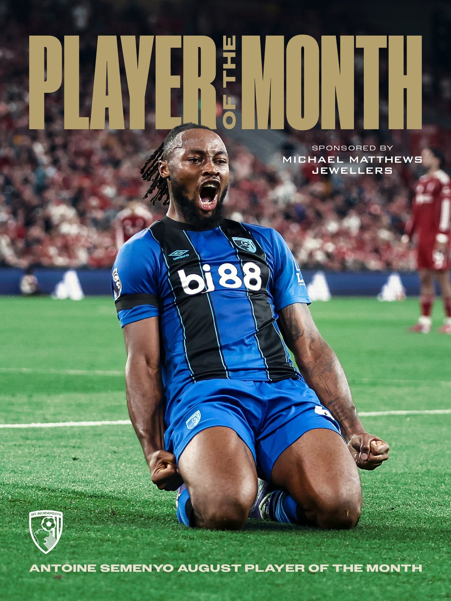Antoine Semenyo wins Bournemouth player of the month for August