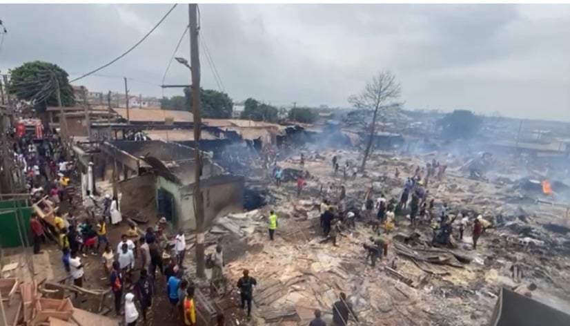 Chief Fire Officer warns against public negligence as fire ravages Timber Market in Accra