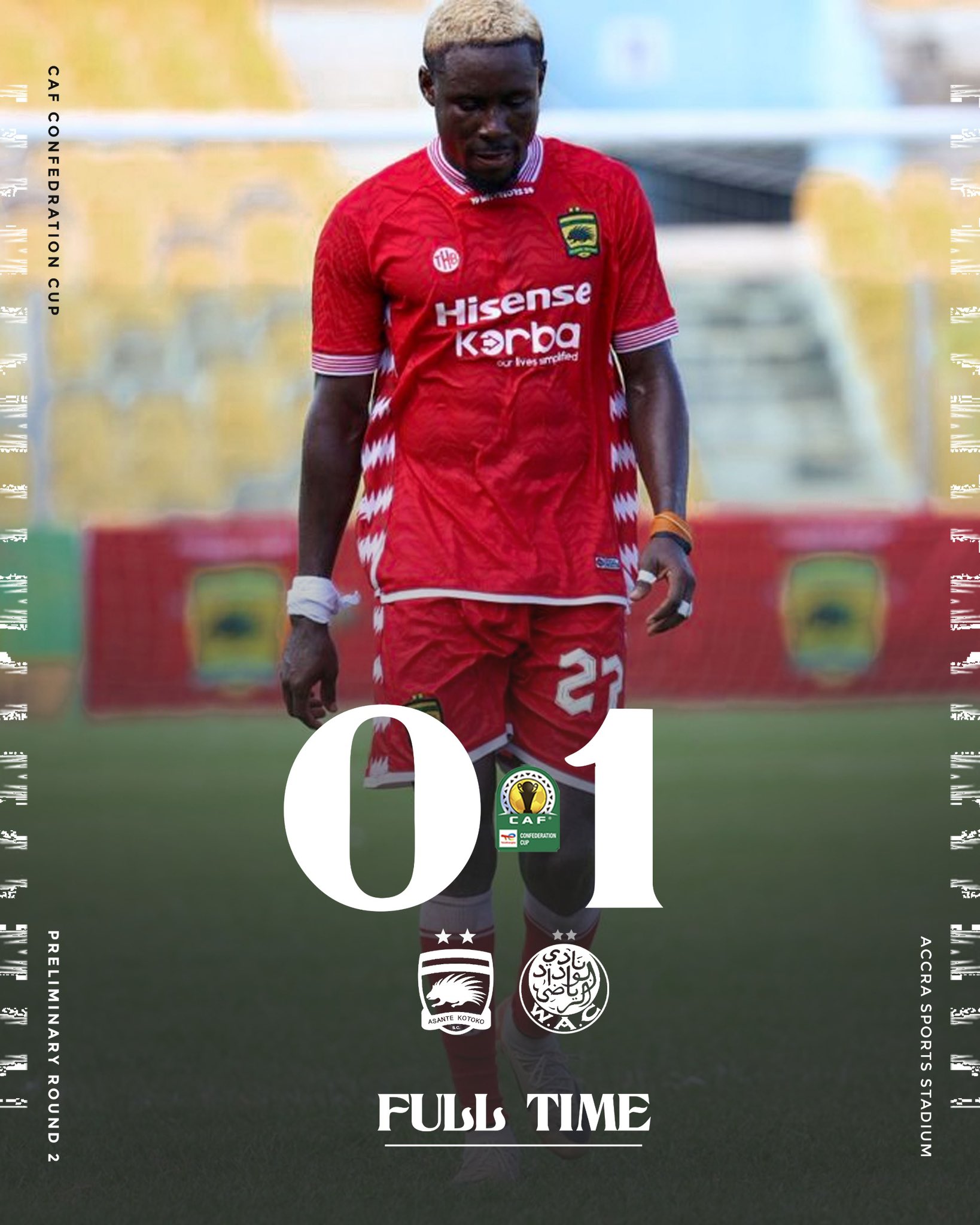 CAF Confederation Cup prelims: Kotoko suffer narrow defeat to Wydad Casablanca in first leg