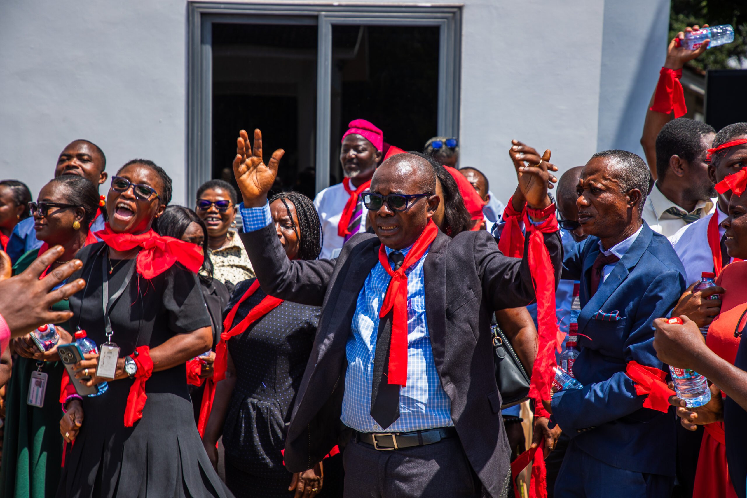 Videos: Prudential Bank staff stage sit-down protest over pay inequality, demand 15% salary increase