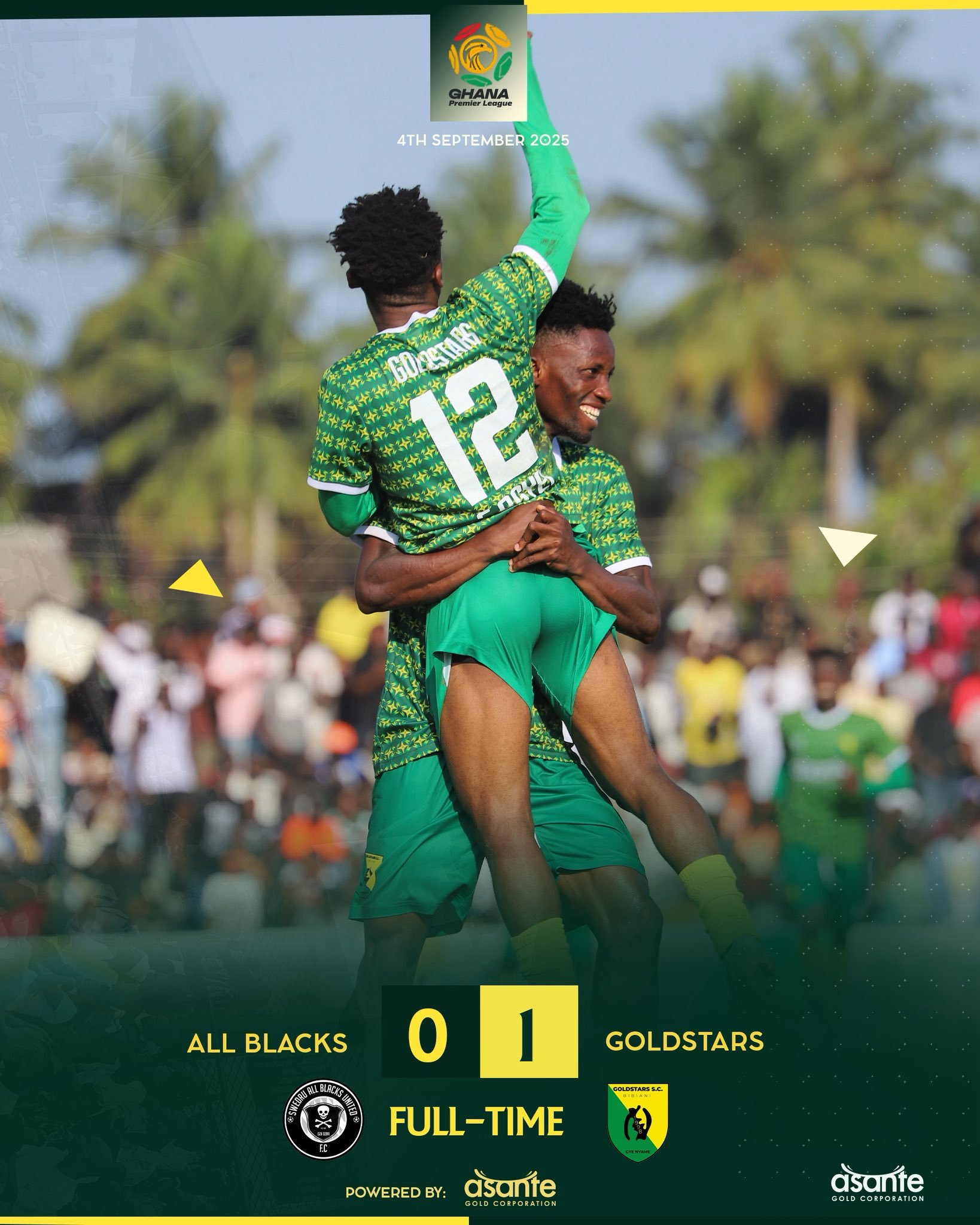 GPL 2025/26: Gold Stars edge All Blacks to maintain perfect start