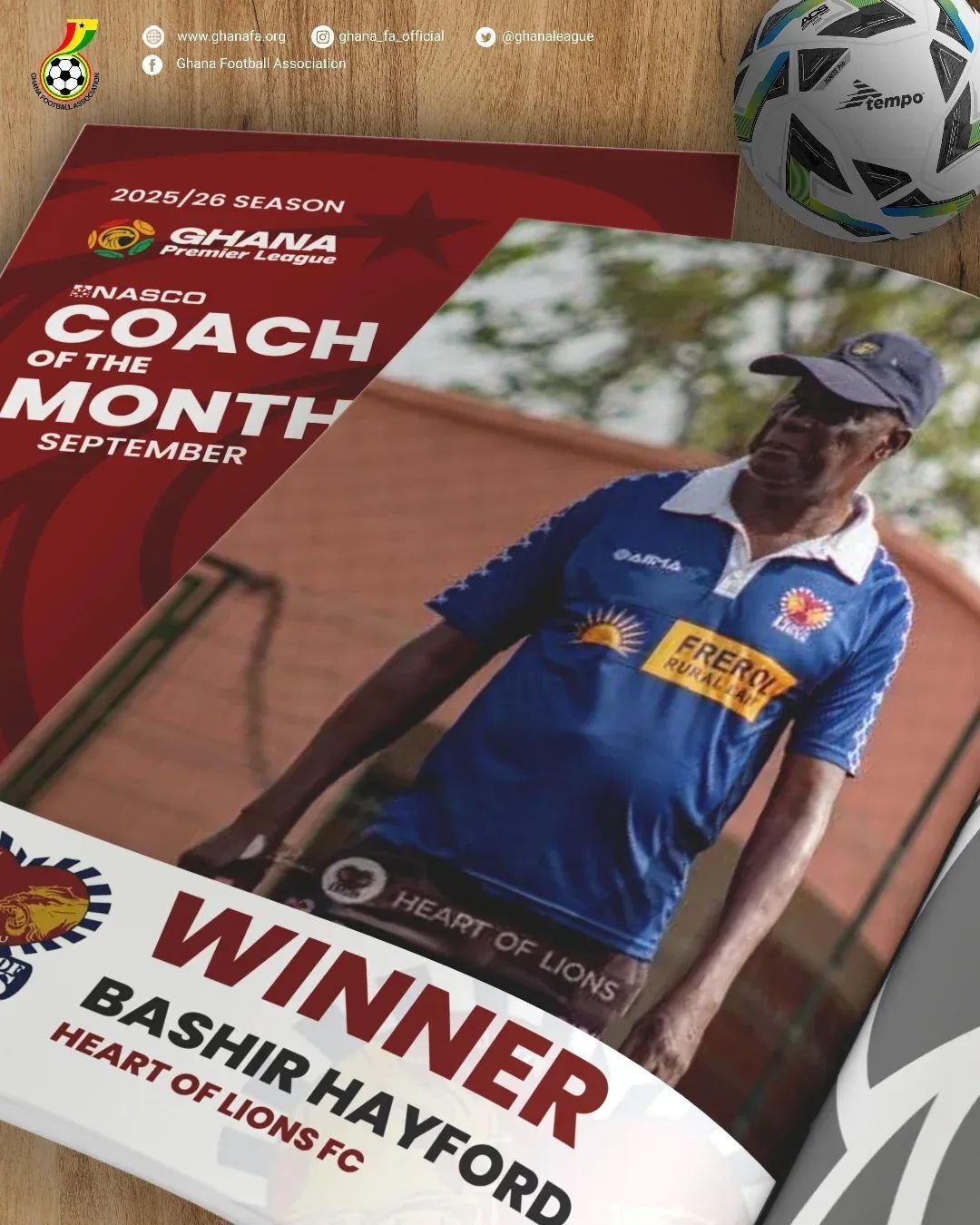 GPL: Bashir Hayford scoops Coach of the Month Award