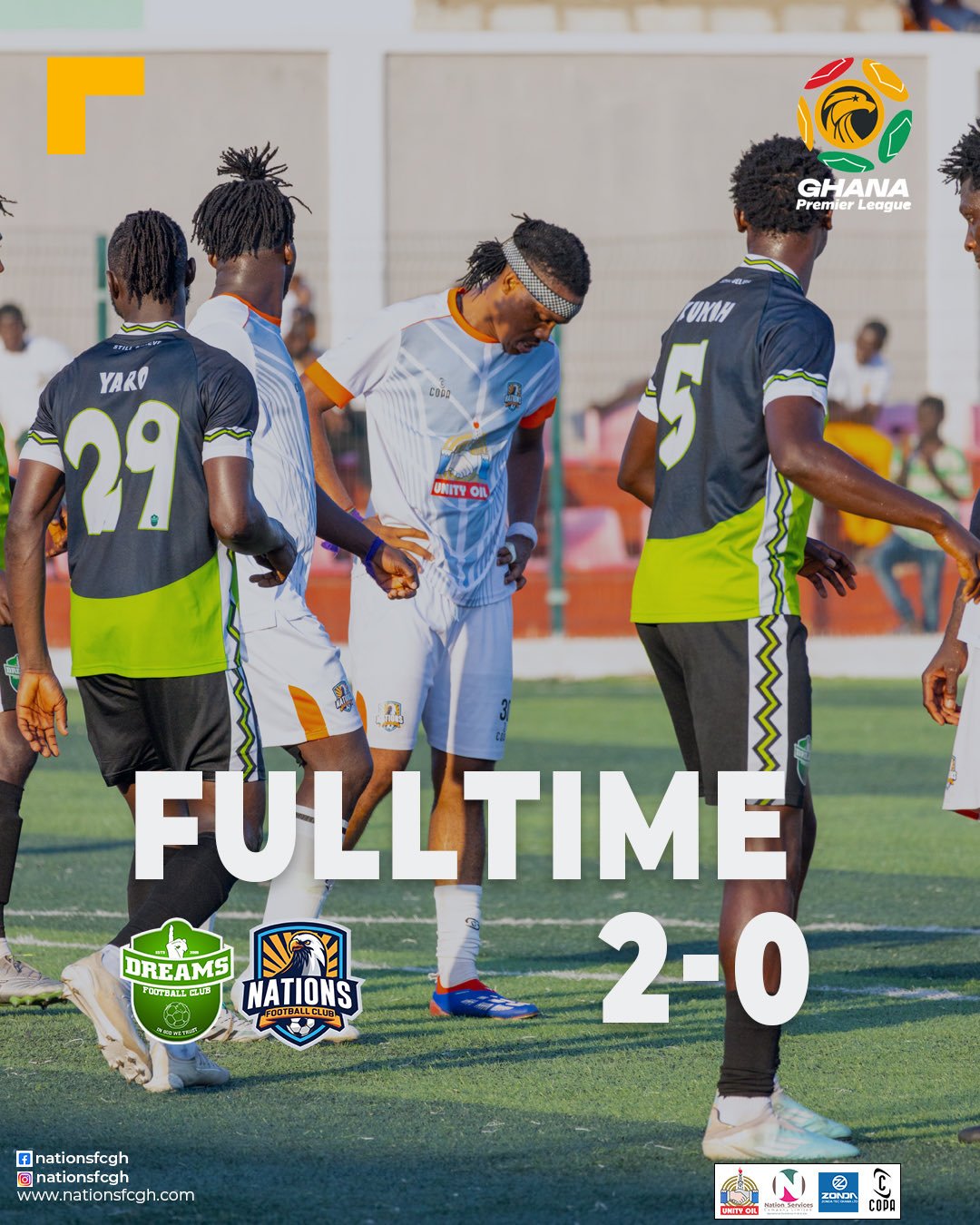 2025/26 GPL: Dreams FC clinch first win after beating Nations