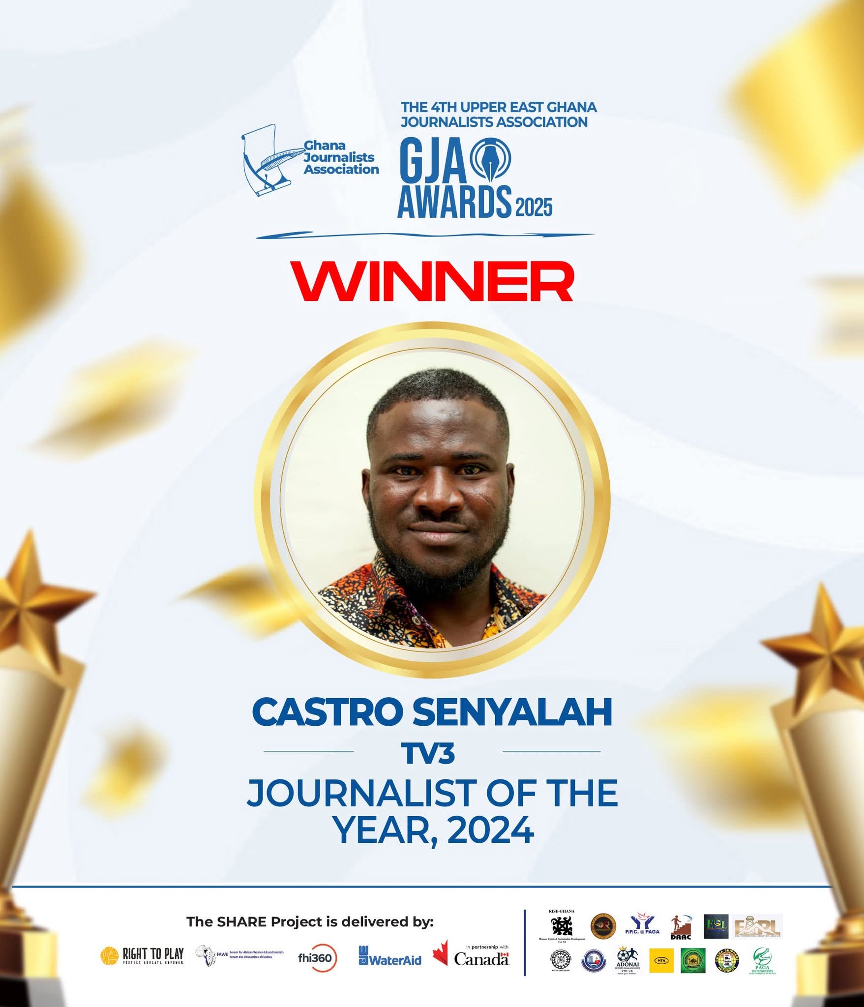 TV3’s Castro Senyalah named 2024 Upper East Journalist of the Year