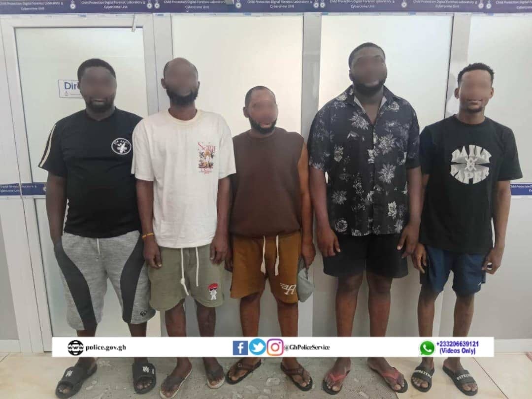 Five suspects arrested for allegedly trafficking 57 Nigerians into Ghana to engage in romance scam