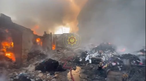 Fire destroys shops at Kantamanto Tazani Lane